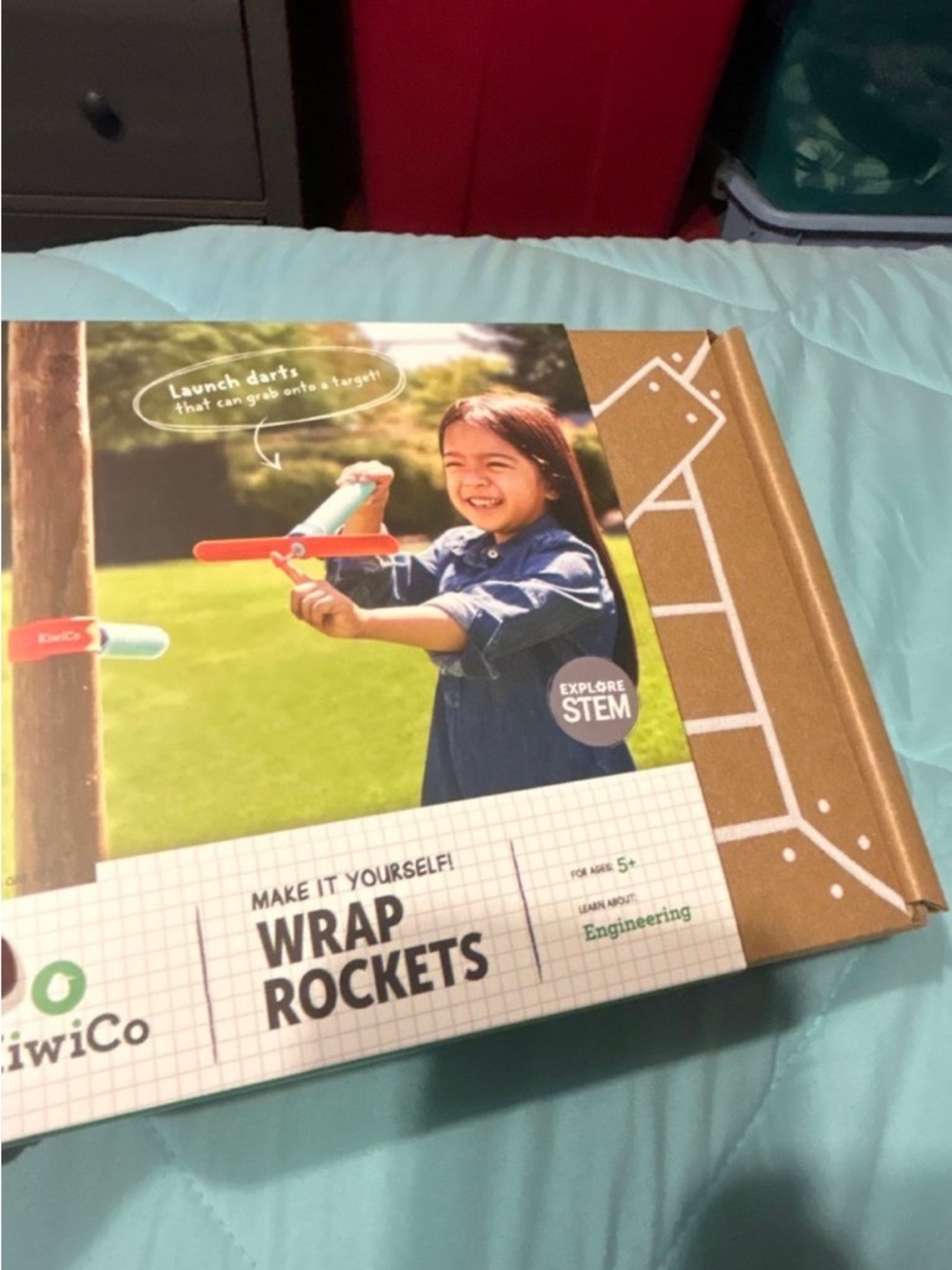 KiwiCo Wrap Rockets STEM Learning Toy - Red and Teal